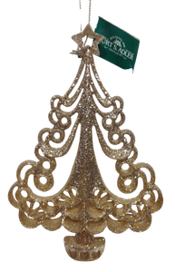 Acrylic Gold Christmas Tree Ornament 6"