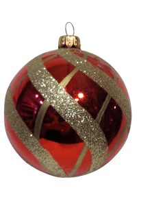 Red/Gold Shatterproof Ornament 3"