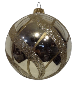 Gold Shatterproof Ornament with Design 3"