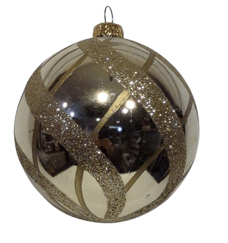 Gold Shatterproof Ornament with Design 3