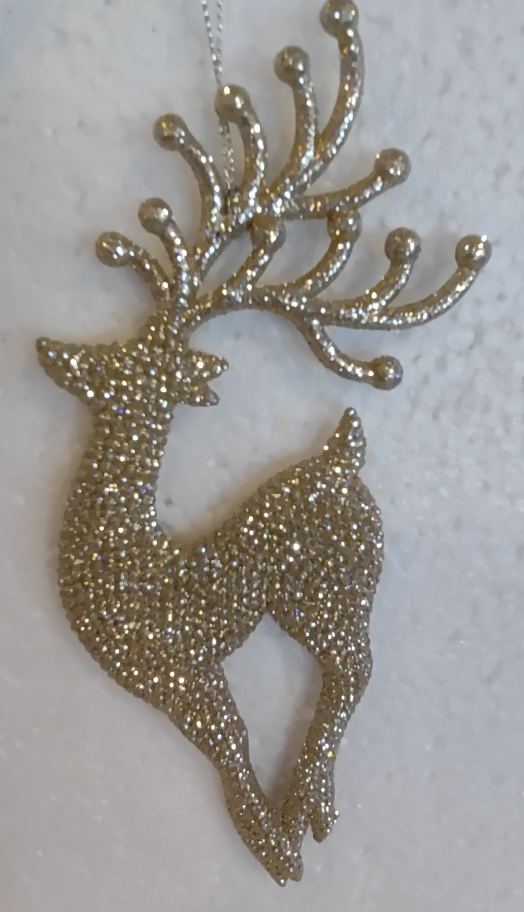 Acrylic Gold Reindeer Ornament with Glitter 7