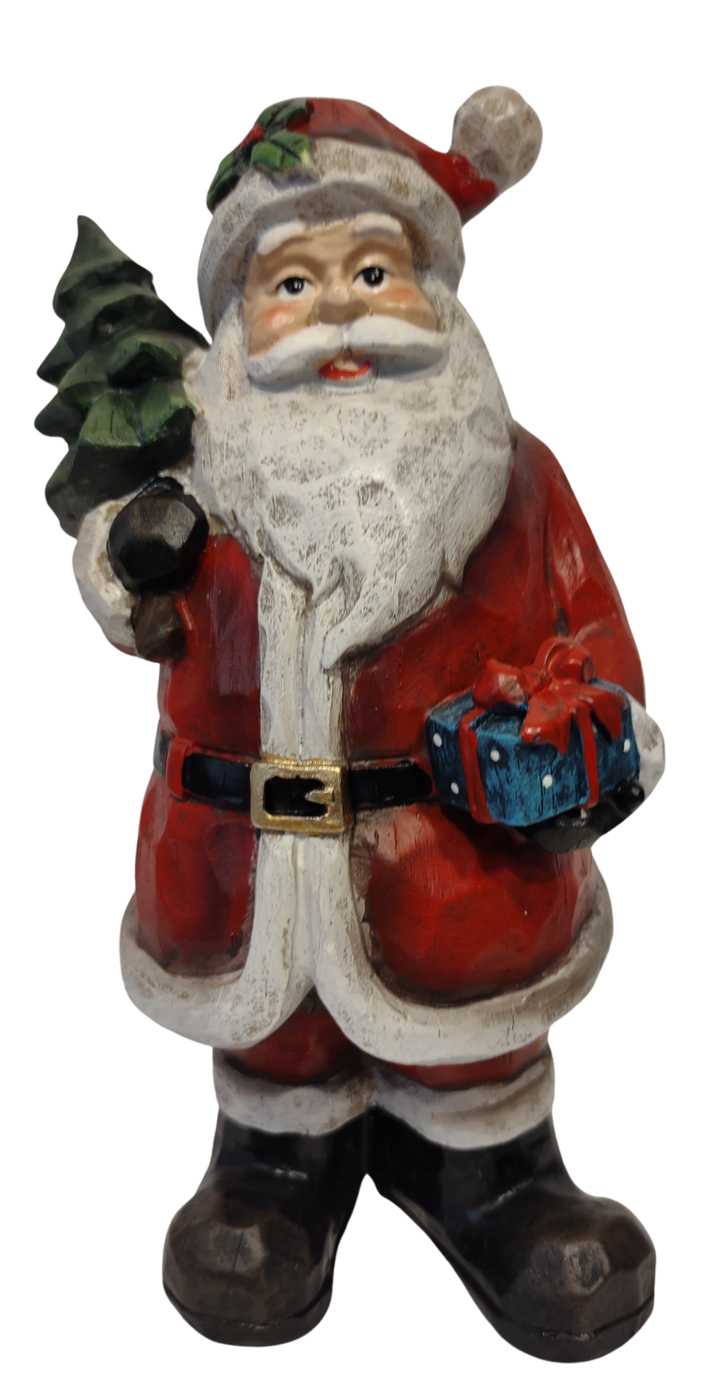Santa Figure Holding Presents & Christmas Tree 9
