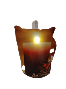 Door Stop Led Light Up with Timer with Image of Lit Candle 8"x5"