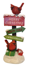 Load image into Gallery viewer, Cardinals Figurine with Merry Christmas Sign &amp; Christmas Presents  9&quot;x3&quot; Resin
