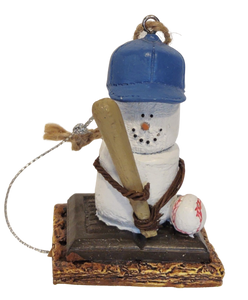 Smore Baseball Player Ornament