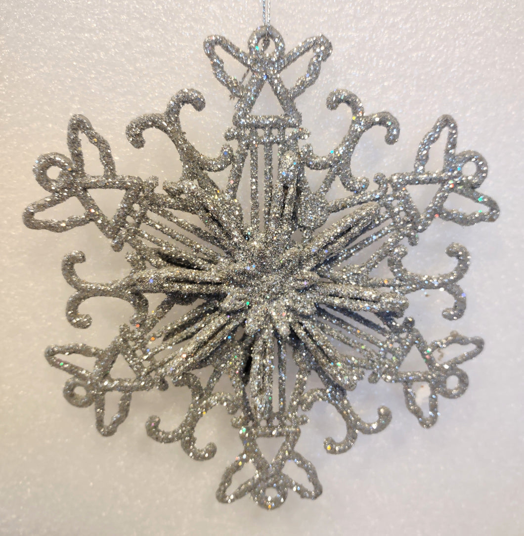 Acrylic Silver Snowflake Ornament with Angels 6