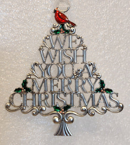 Silver ornament We wish you a Merry Christmas