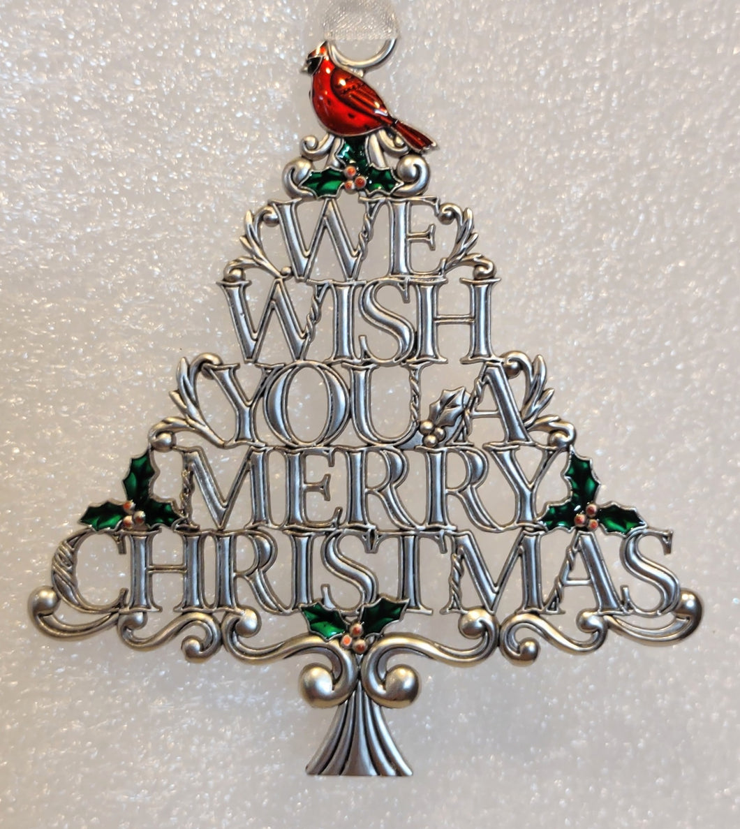 Silver ornament We wish you a Merry Christmas