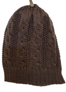 Brown Acrylic Ladies Knit Winter Hat