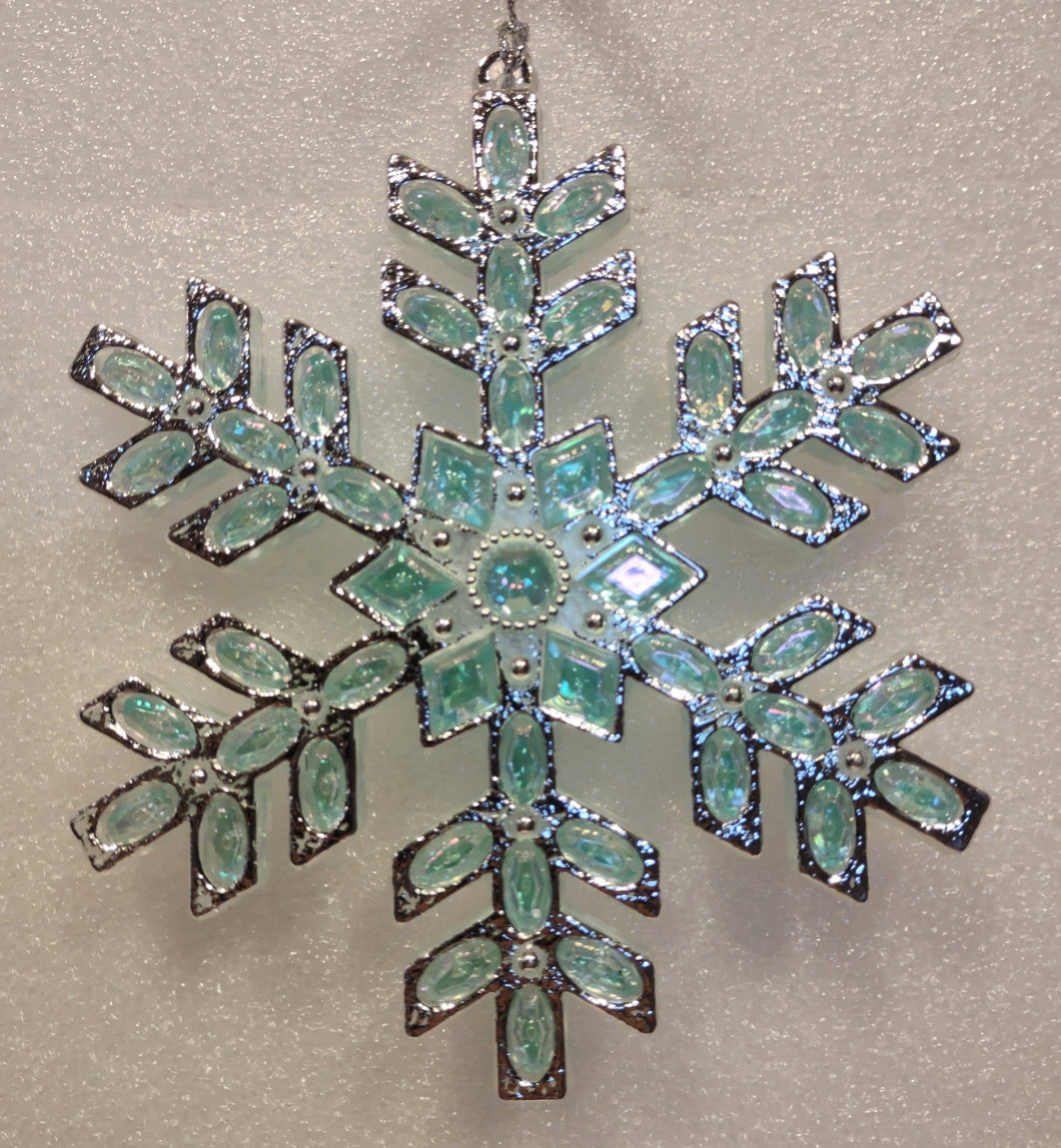 Acrylic Aqua Snowflake Ornament Crystal Aqua Gems 5