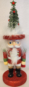 Red/Green Hollywood Nutcracker with light up Christmas Tree 11"