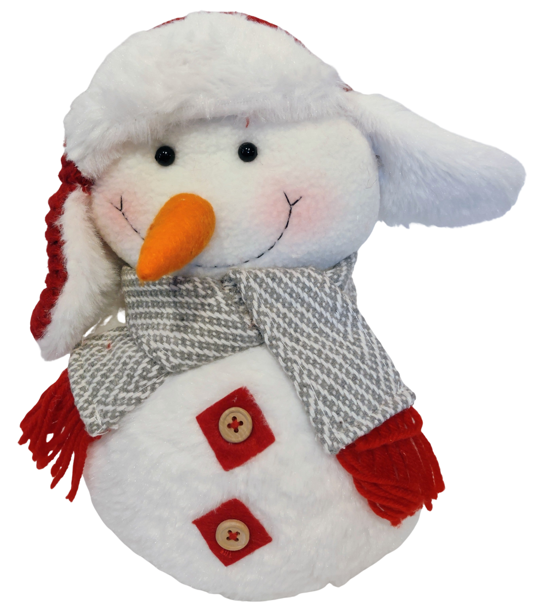 Plush White Snowman with Red Winter Hat 10