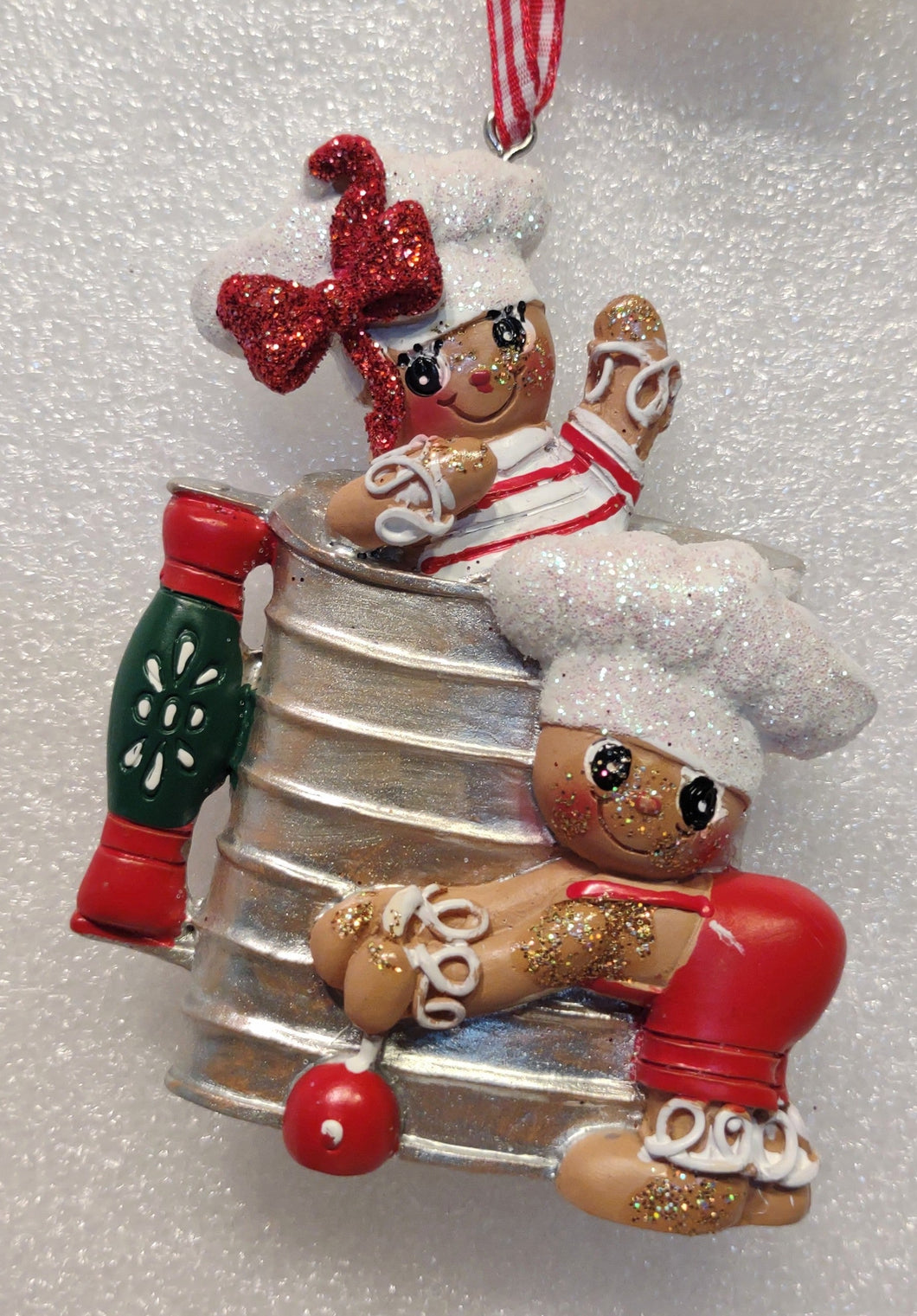 Gingerbread Chef Ornament with Silver Sifter