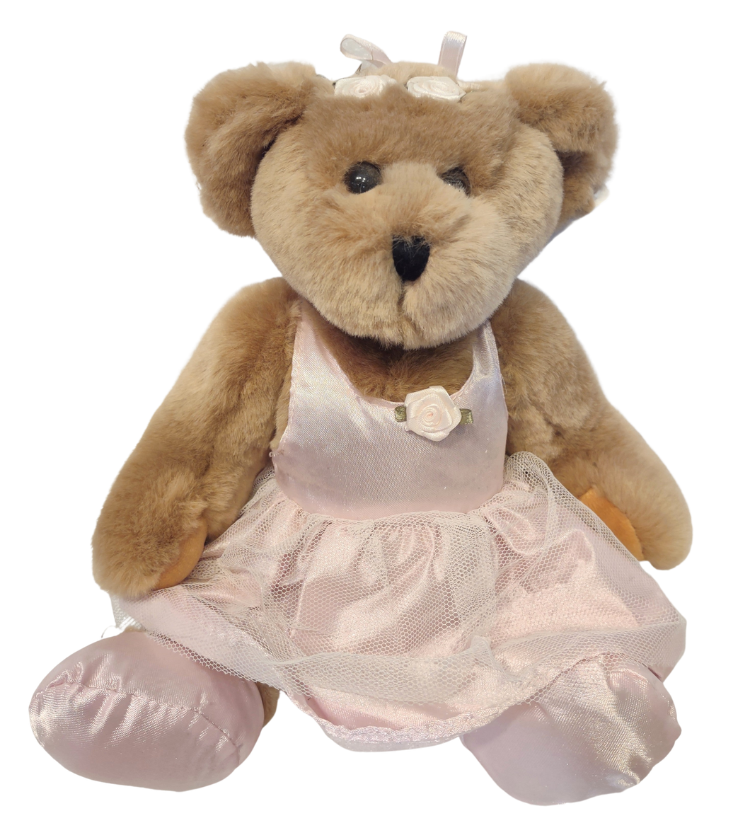 Plush Brown Bear in Pink Ballerina Dress