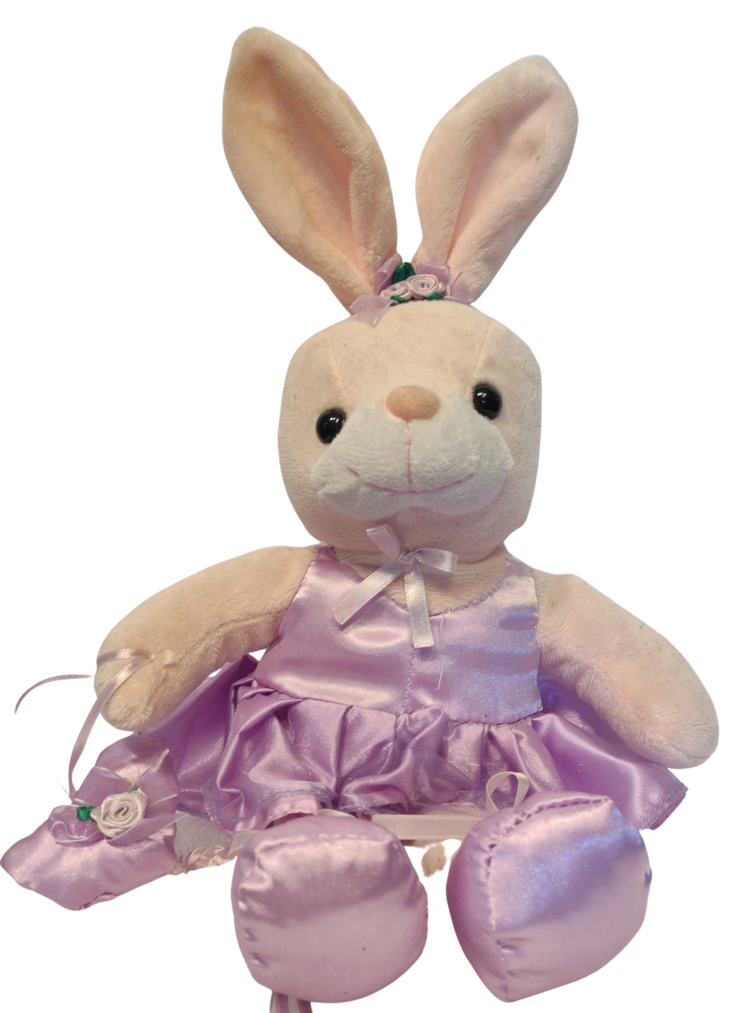 Plush Pink Bunny in Purple Ballerina Dress