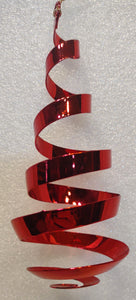 Acrylic Red Swirl Ornament 5"