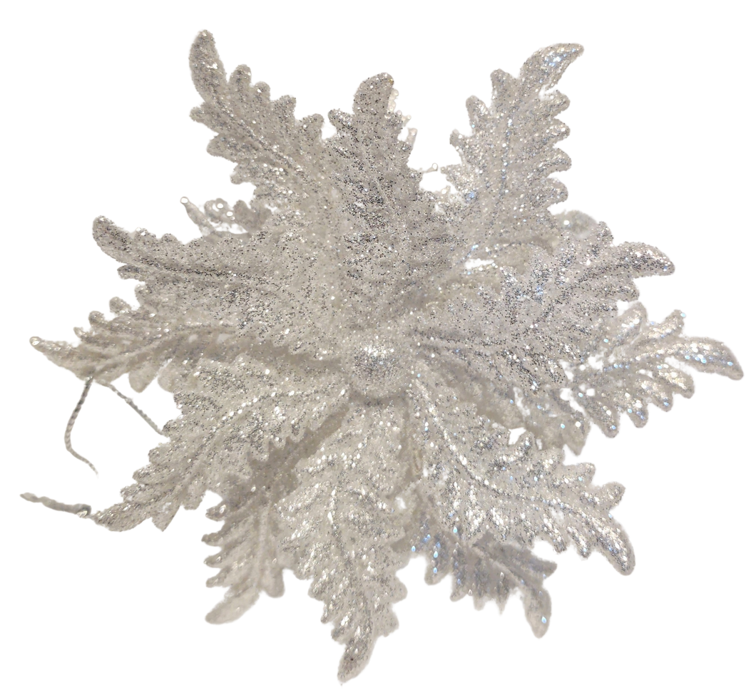 Silver Glitter Snowflake Ornaments Assortment