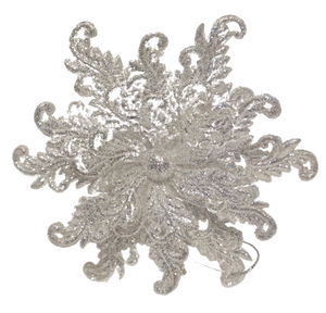 Silver Glitter Snowflake Ornaments Assortment