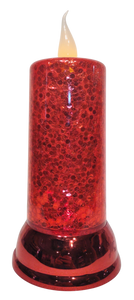 Acrylic red candle with flickerin flame 11"