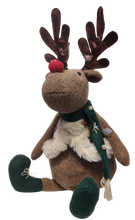 Load image into Gallery viewer, Plush Reindeer Shelf Sitter with Red Scarf/Red Boots or Green Scarf/Green Boots
