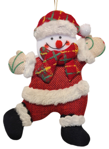 Handmade Burlap Christmas Ornaments with Santa, Snowman, Bear & Reindeer