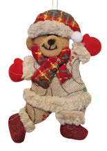 Load image into Gallery viewer, Handmade Burlap Christmas Ornaments with Santa, Snowman, Bear &amp; Reindeer
