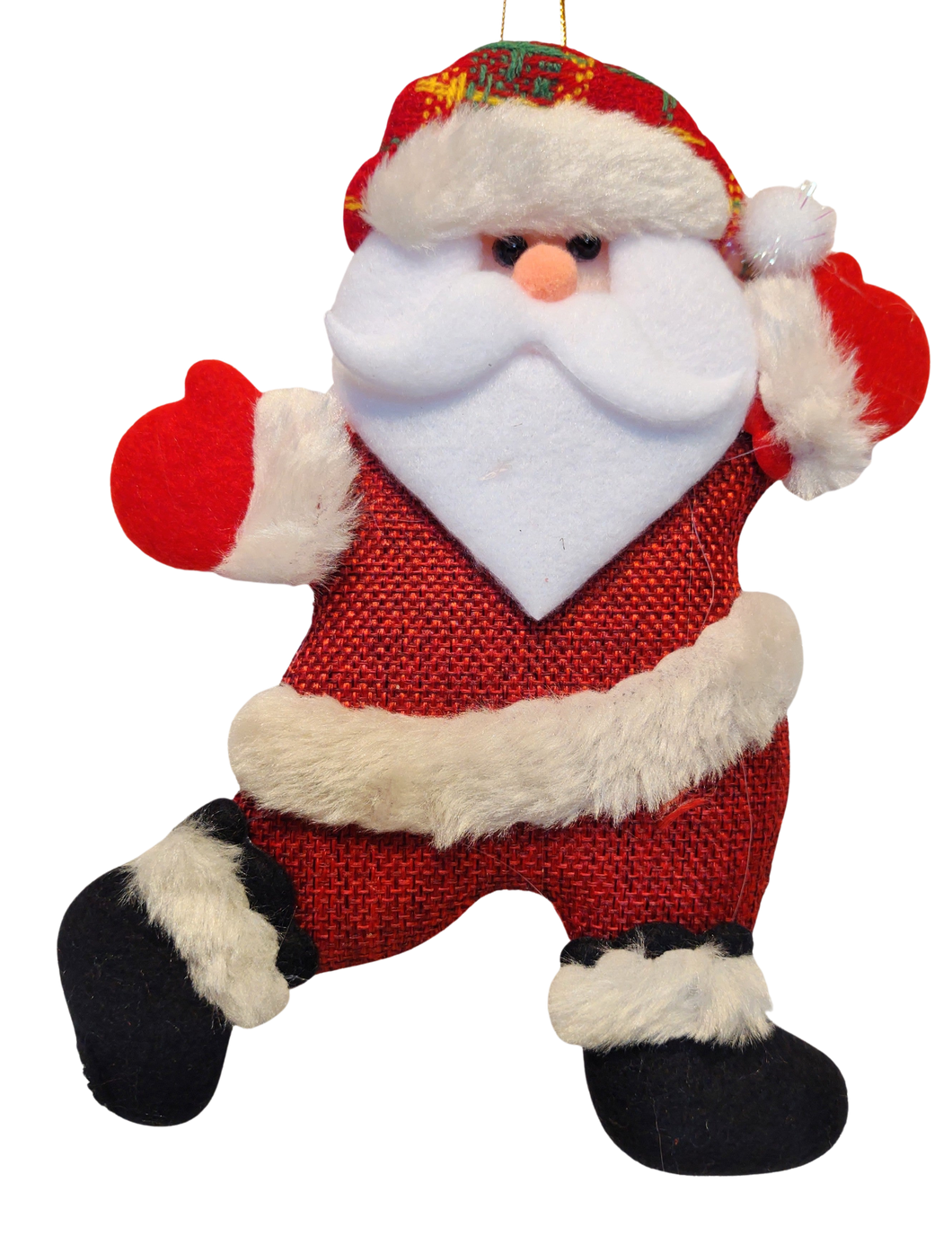 Handmade Burlap Christmas Ornaments with Santa, Snowman, Bear & Reindeer
