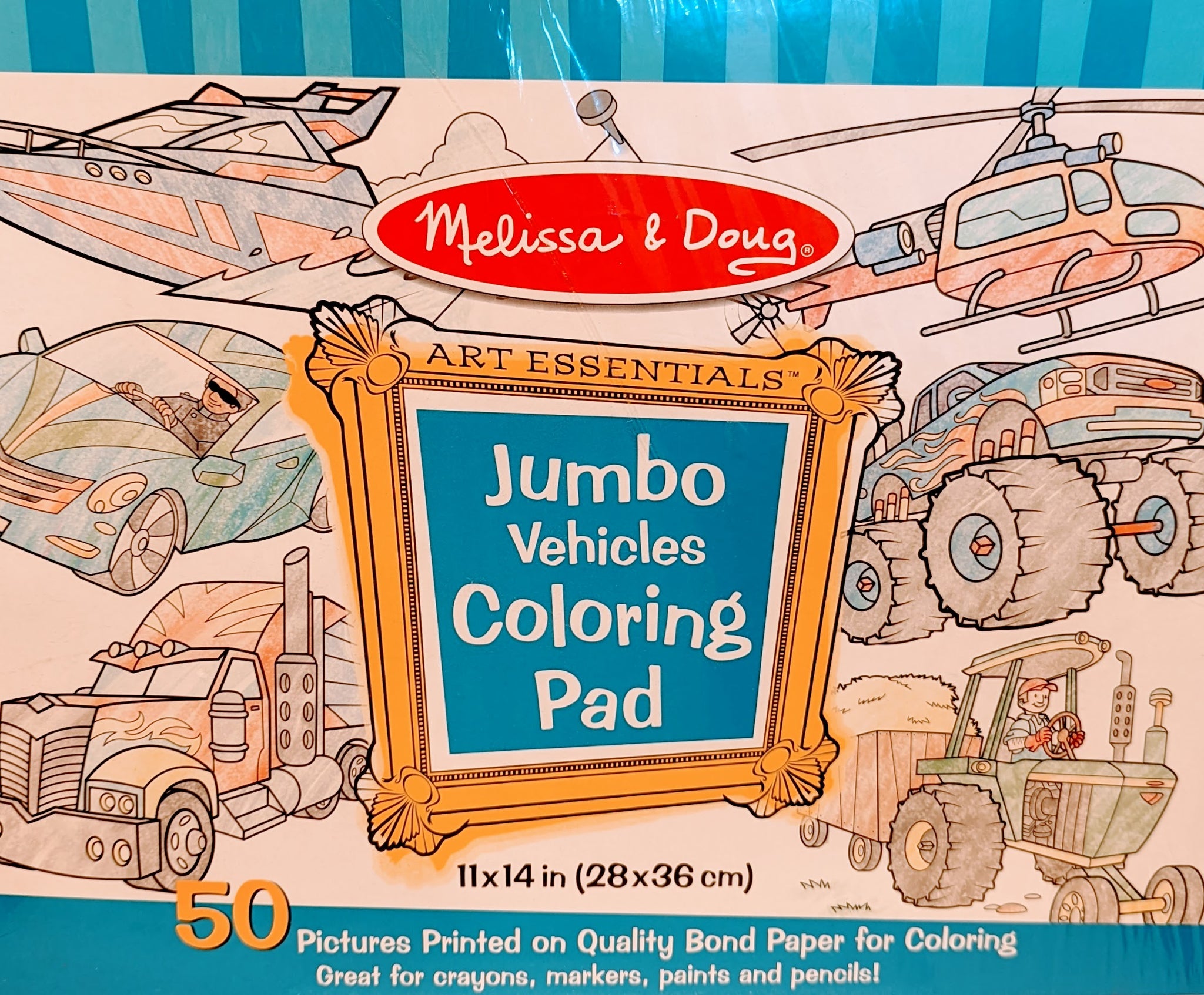 Melissa & Doug Jumbo Coloring Pad (11 x 14 inches) - Town, 50 Pictures
