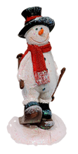 Load image into Gallery viewer, Playful Snowman Figurines Ice Skating or On Skis
