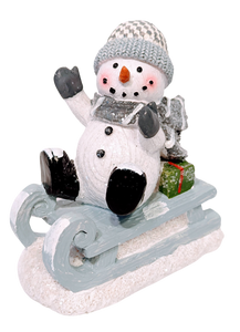 Grey Sledding Snowman with Presents & Tree or Snowman with Presents