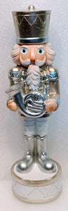 Silver/White/Gold Nutcracker with French Horn