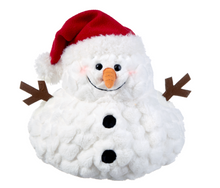 Load image into Gallery viewer, Plush Round Large Snowman with Red Santa Hat or Black Ear Muffs

