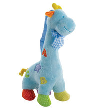 Load image into Gallery viewer, Blue Plush Baby Giraffe Rattle
