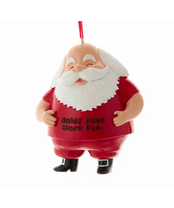 "Balds Have More Fun" Santa Ornament