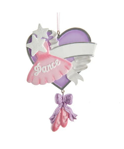 Pink/Purple Ballet Heart "Dance" Ornament