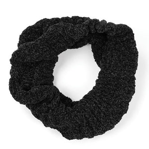 Black Soft Chenille Infinity Scarf one size