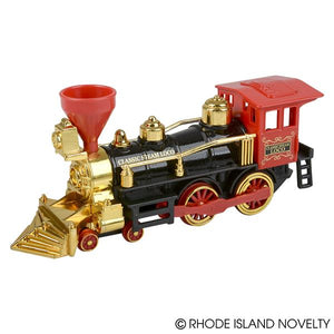 Black 7" Diecast Pull Back Locomotive With Metallic Accent