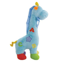 Load image into Gallery viewer, Blue Plush Baby Giraffe Rattle
