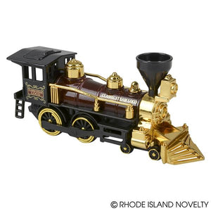 Brown 7" Diecast Pull Back Locomotive With Metallic Accent