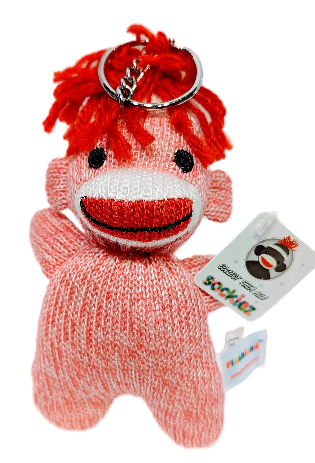 Plush Pink Sock Monkey  Key Chain 4