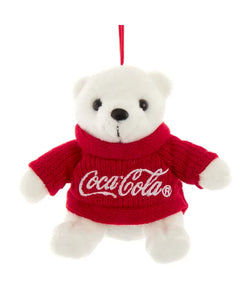 Plush Coca-Cola® Bear With Red Sweater Ornament