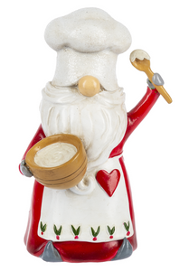 Cooking Gnome Figurine Holding Mixing Bowl