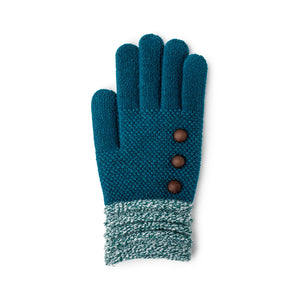 Ladies Dark Teal Stretch Knit Gloves