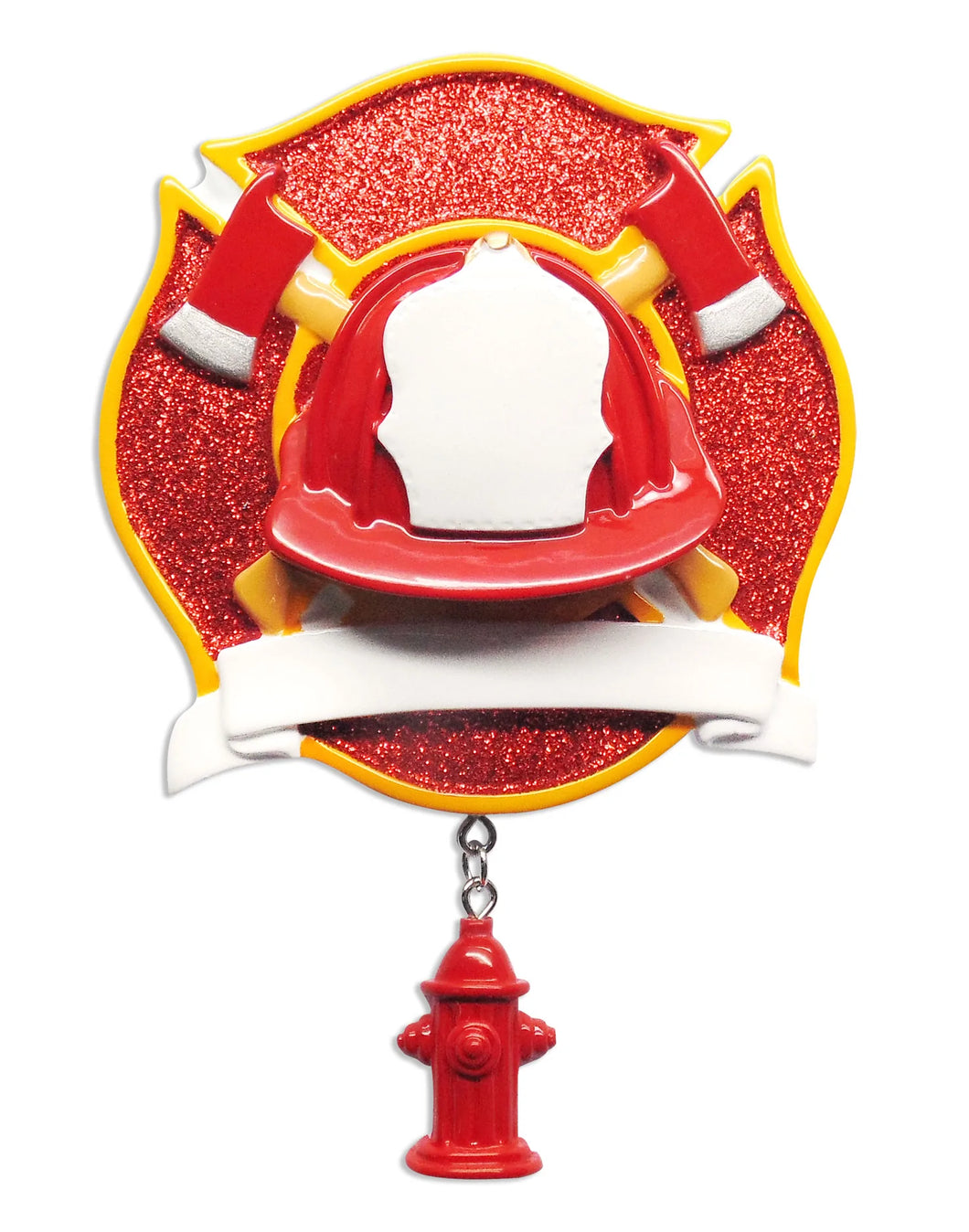 Fireman Hat Ornament with Badge & Fire Hydrant