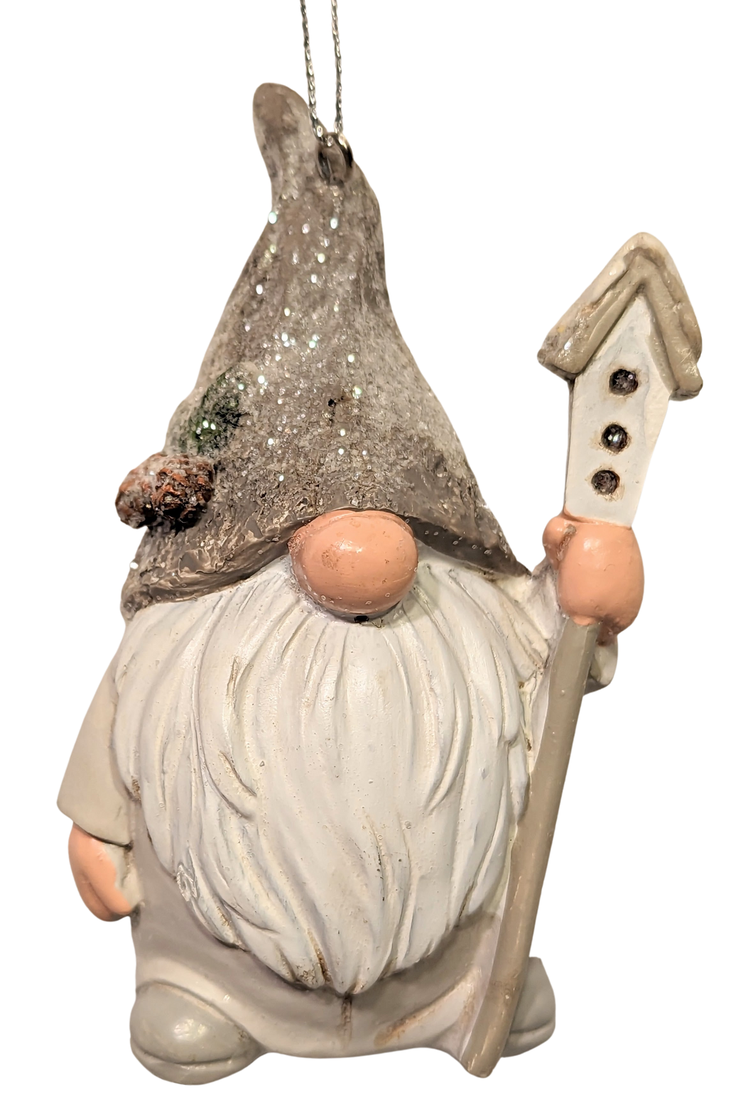 Birch Gnome Ornament Holding a Birdhouse or A Bird