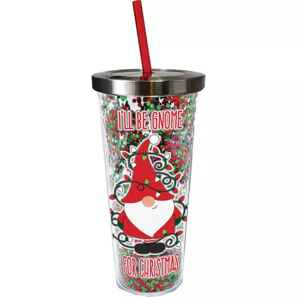 CHRISTMAS GNOME STARBUCKS Cup Gnome Holiday Cup Custom Gnome Tumbler With  Name Personalized Tumbler Reusable With Lid and Straw 