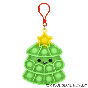Green 4.25" Christmas Tree with Yellow Star Bubble Popper Clip On
