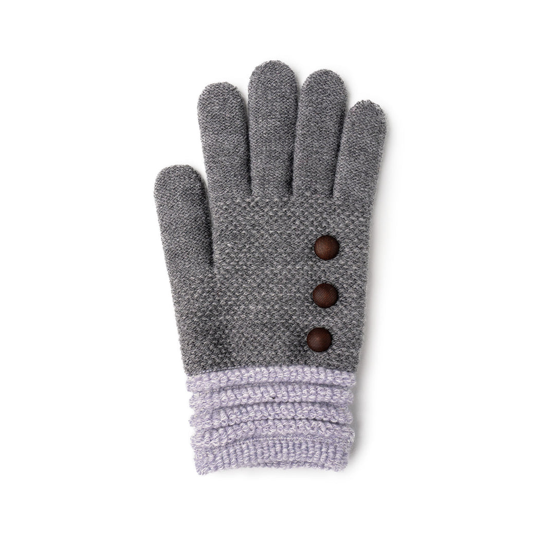 Ladies Grey Stretch Knit Gloves