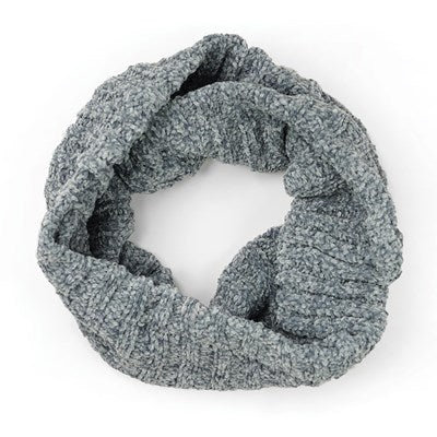 Grey Soft Chenille Infinity Scarf one size