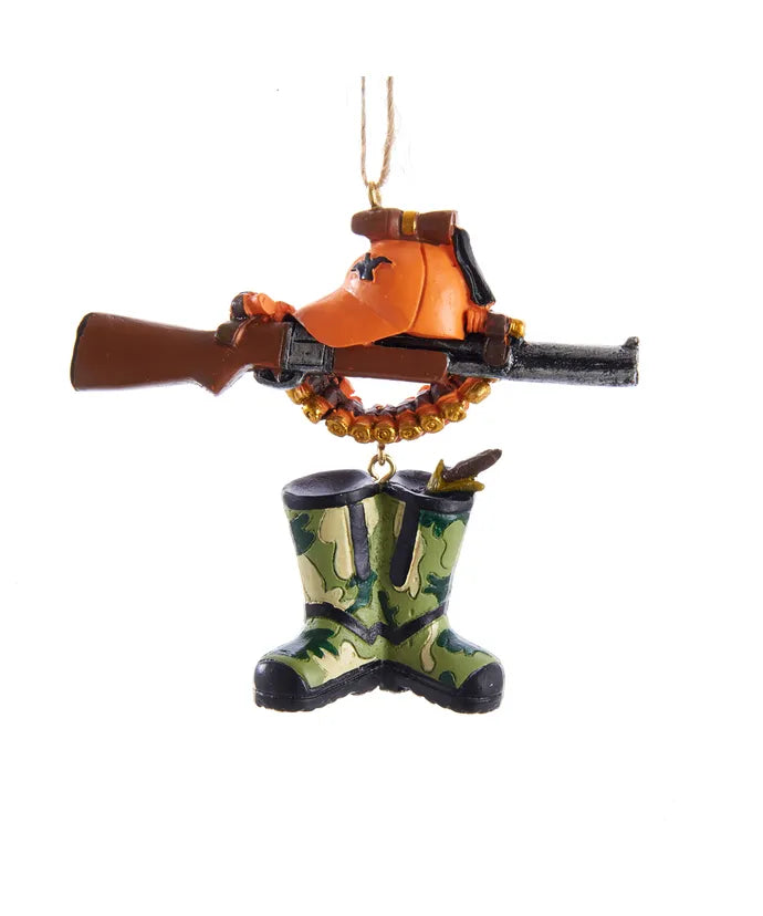 Hunting Ornament with Boots/Rifle/Hunting Cap